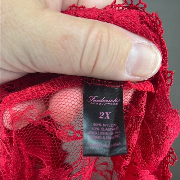 Frederick's of Hollywood Crimson Lace Bodysuit - Picture 3 of 3